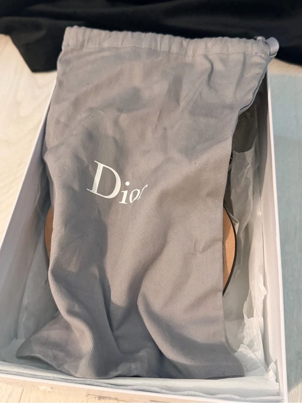 Dior Black Patent Leather Pointed Slingback Pumps with J'Adior Strap